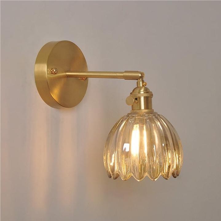 Vintage glazen bloemknop tulp wandlamp HL211