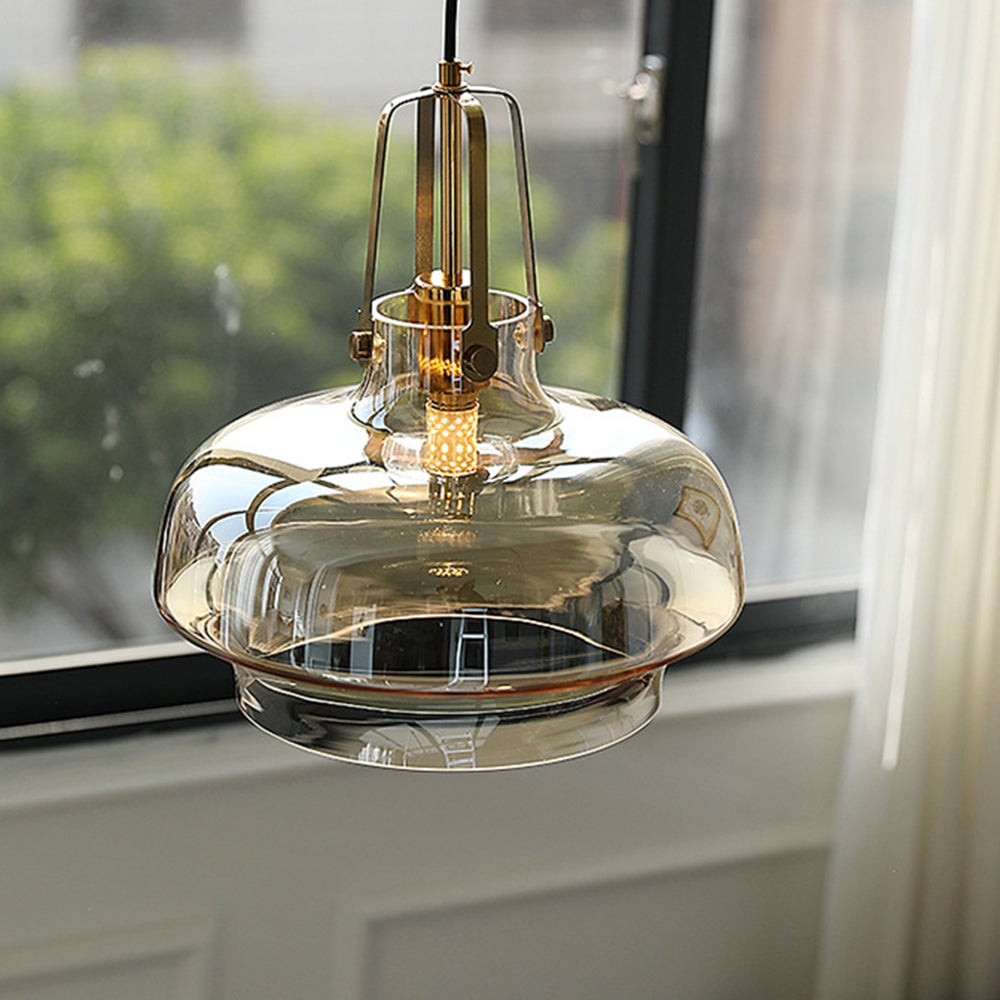 Moderne, uniek gevormde glazen hanglamp voor een aquarium HL1401