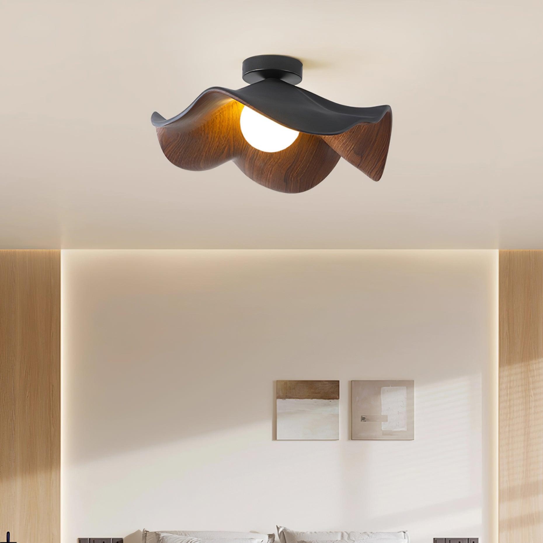 Nieuwe moderne eenvoudige plafondlamp met walnootnerf HL510