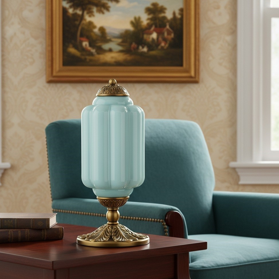 Eloise Vintage Glazen Pompoen Tafellamp HL931