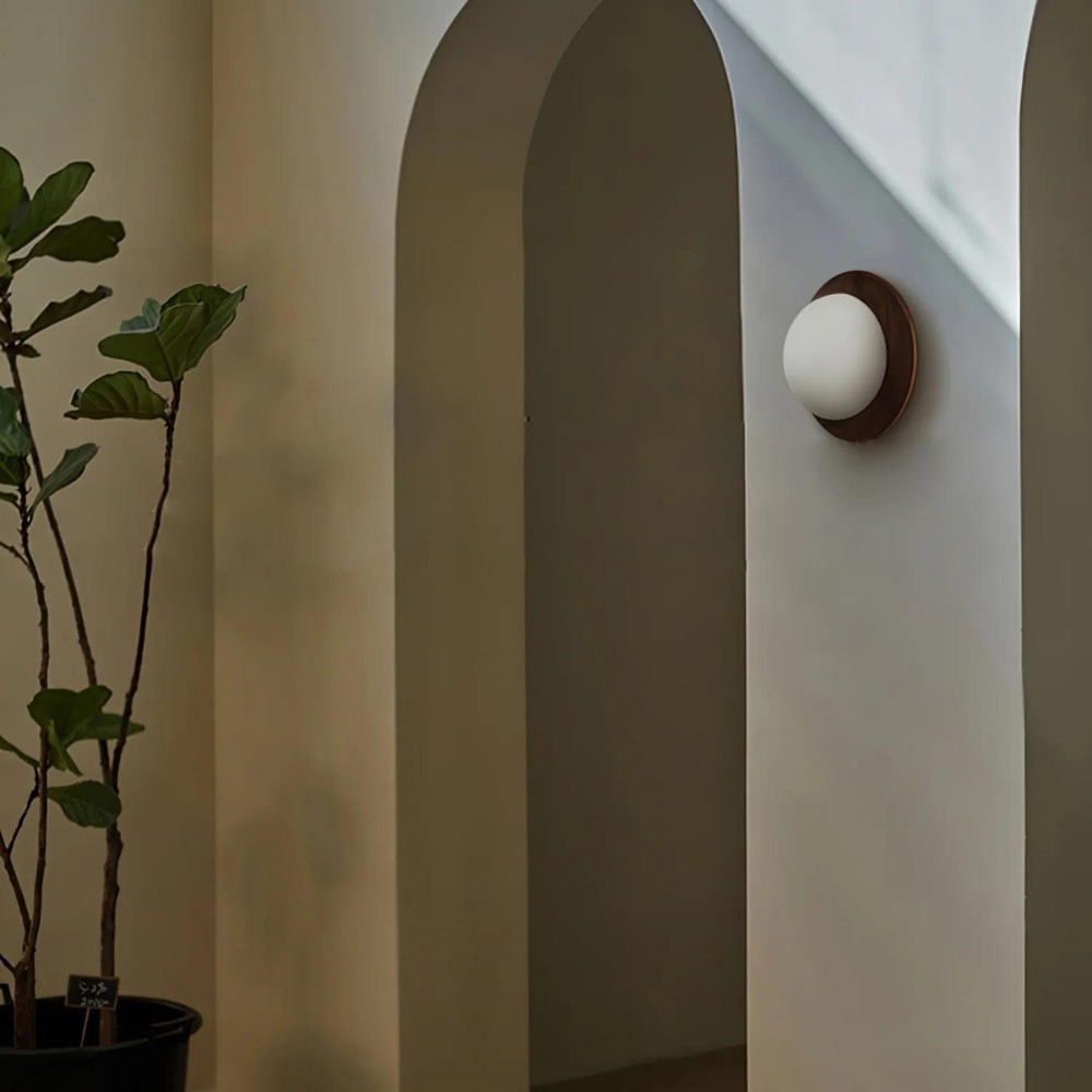 Scandinavische minimalistische LED-wandlamp van natuurlijk hout HL3333