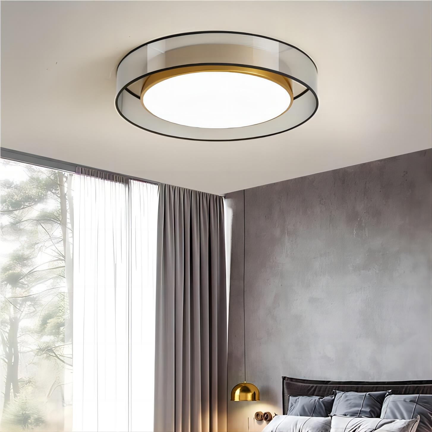 Moderne luxe ronde schijf messing plafondlamp HL172