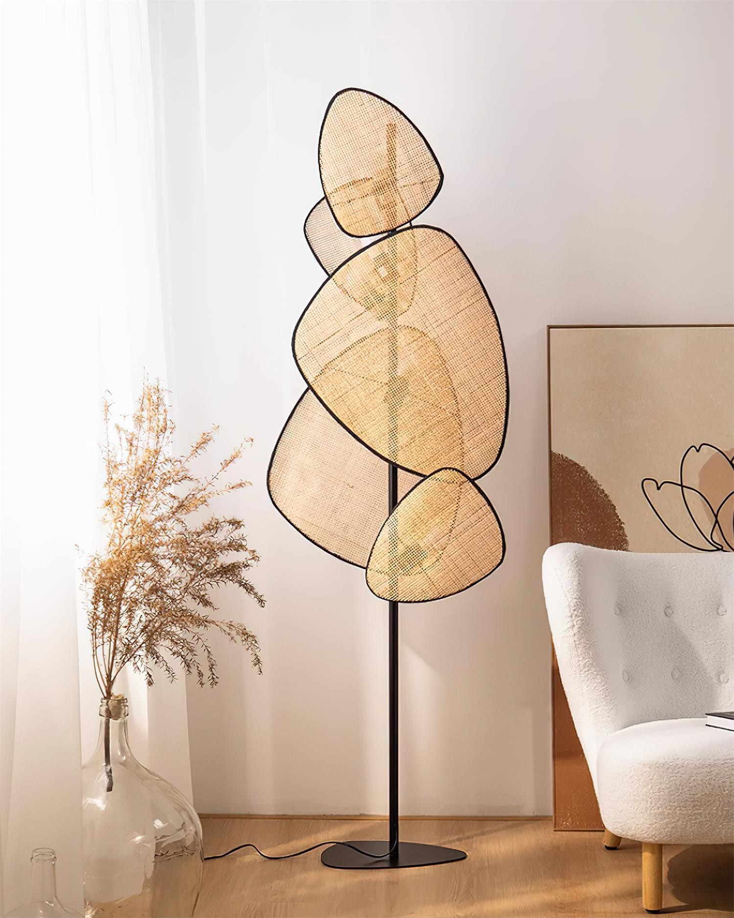 Creatieve natuurlijke rotan vloerlamp HL745