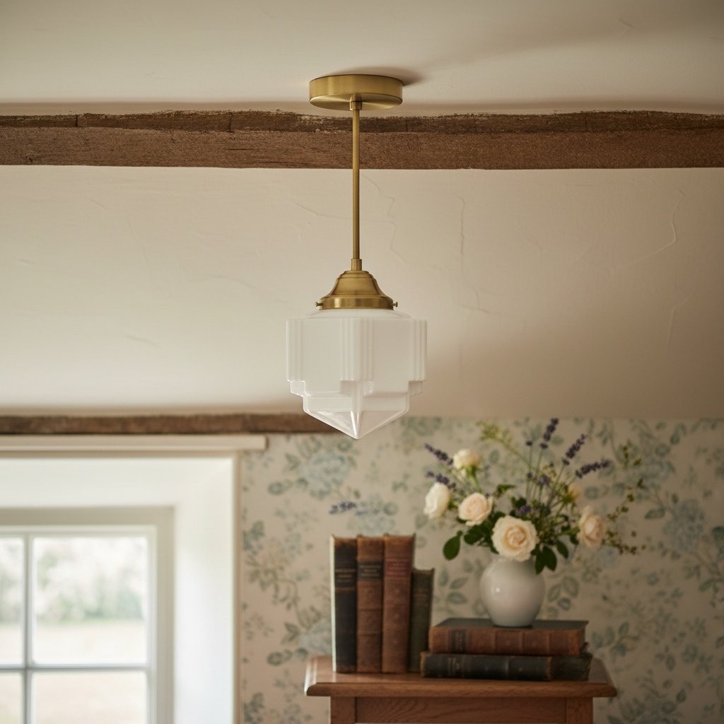 Geotower Glazen Moderne Hanglamp - Wolkenkrabber Design - Afwerking van Messing, Zwart of Nikkel HL1702