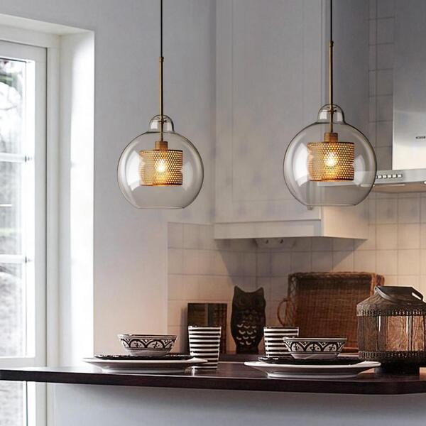 Vintage Glazen Hanglamp Industriele Woonkamer HL41