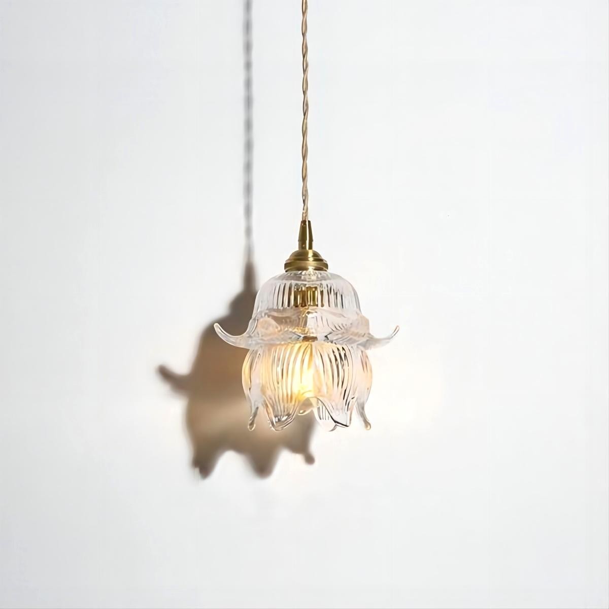 Antiek helder geribbeld glas Slaapkamer keuken hanglamp HL48