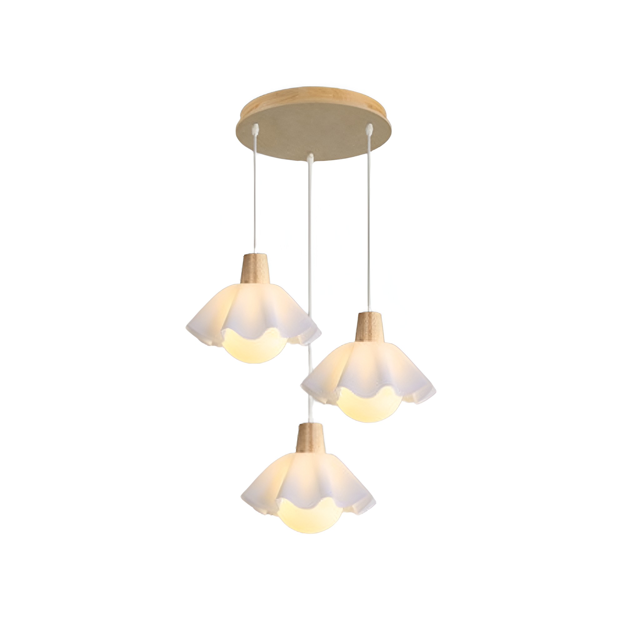Houten hanglamp met bloemen in Scandinavische stijl HL1246