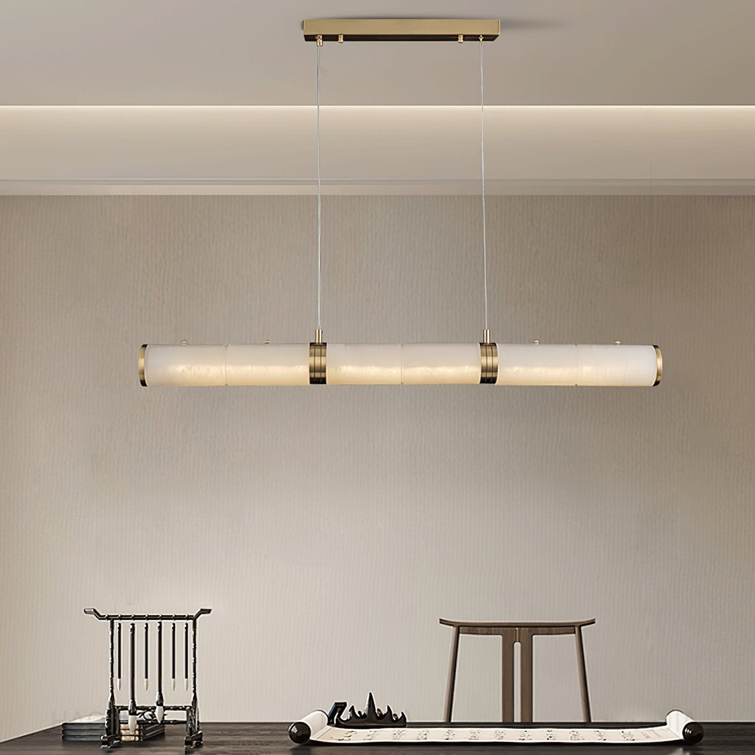 Luxe albasten balken hanglamp HL345
