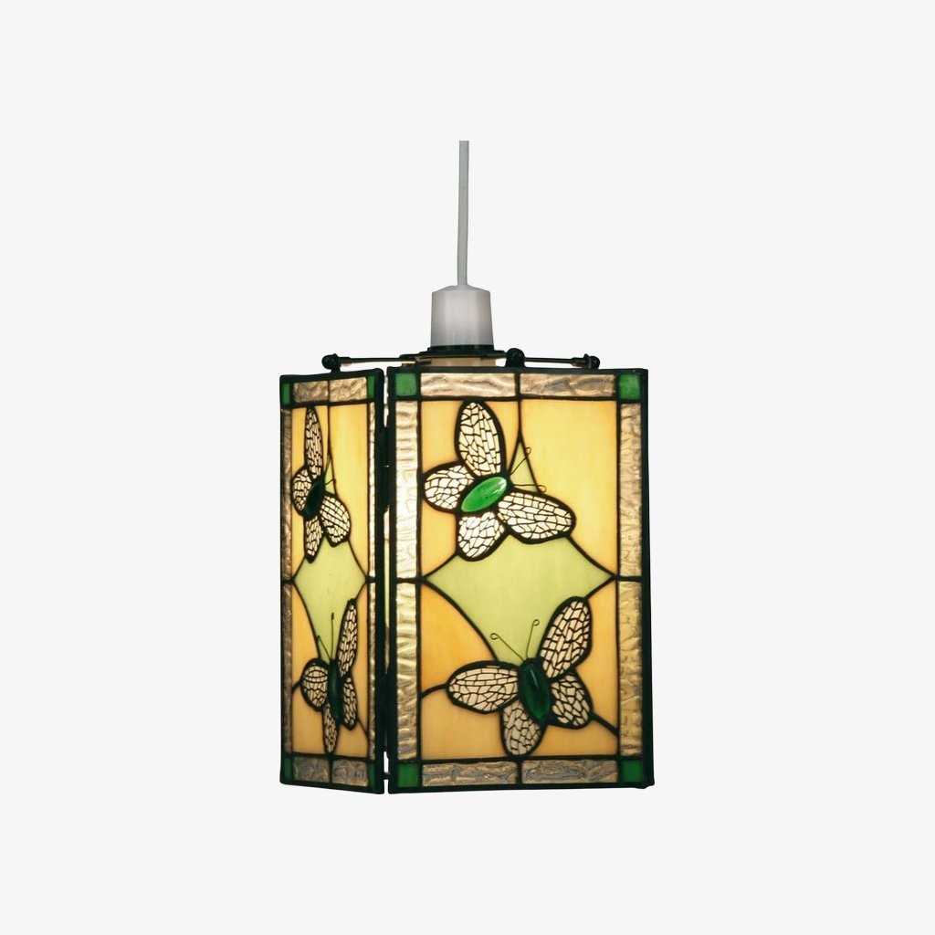 TF Butterfly Hanglamp - Artistieke hanglamp met glas-in-lood voor woonkamer of slaapkamer HL2030