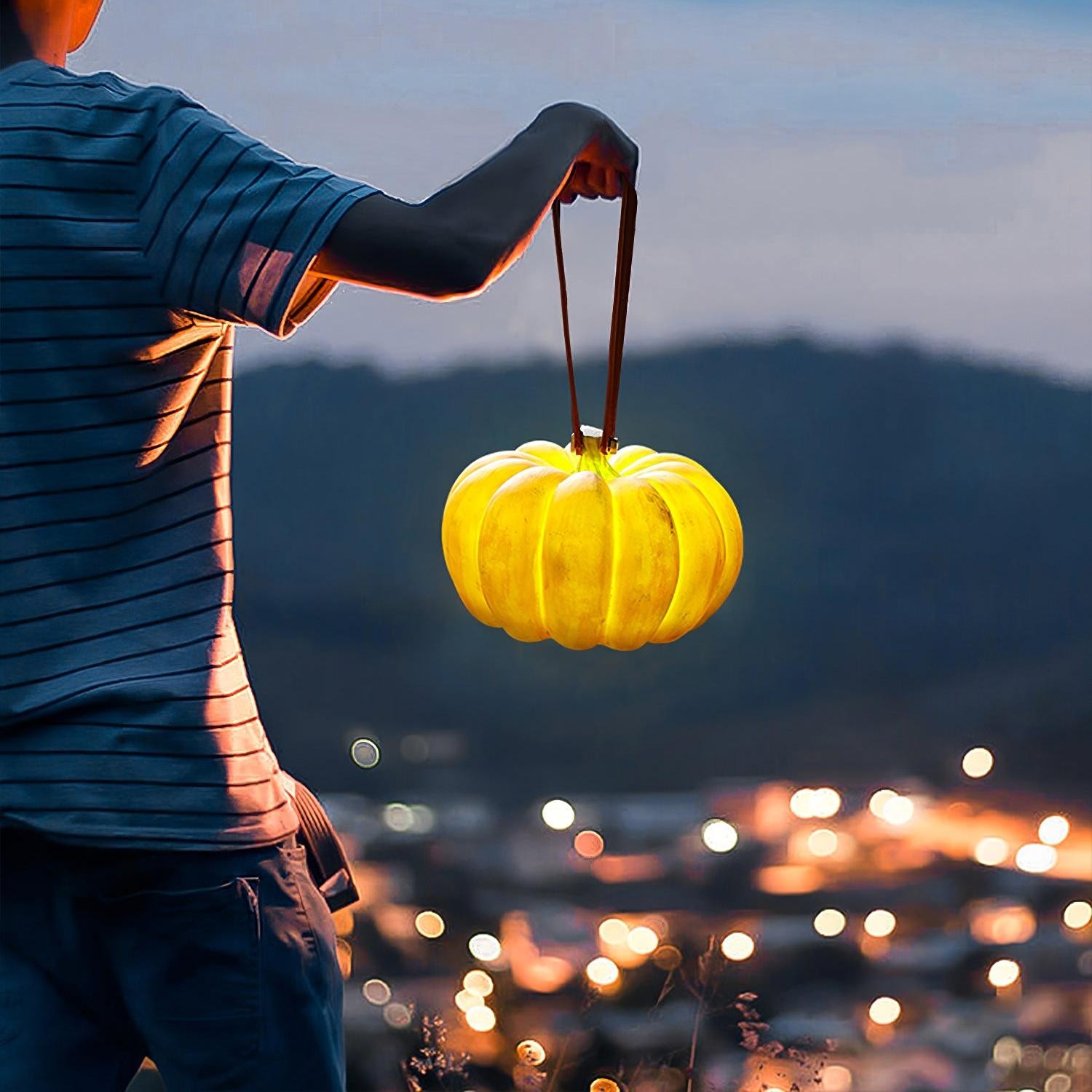 Pompoen Draagbare Tafellamp Voor Halloween Decoraties Buiten HL86