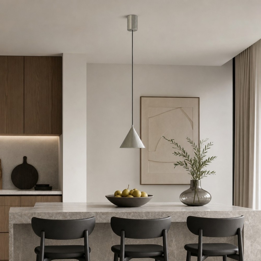 Veridia Minimalistische Verstelbare Hanglamp - Aluminium Hanglamp voor Slaapkamer en Nachtkastje HL3534