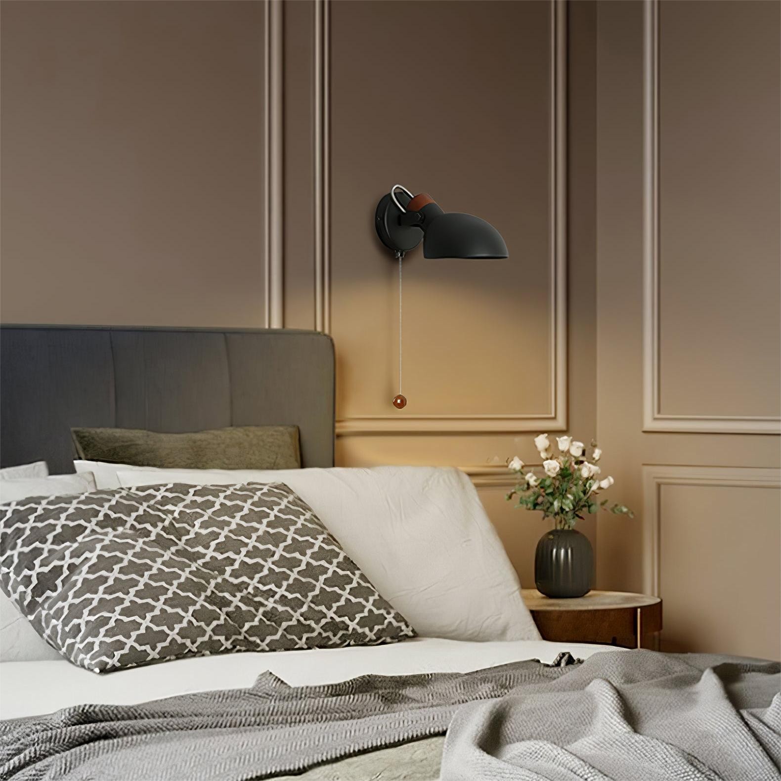Scandinavische draaibare metalen houten wandlamp HL74