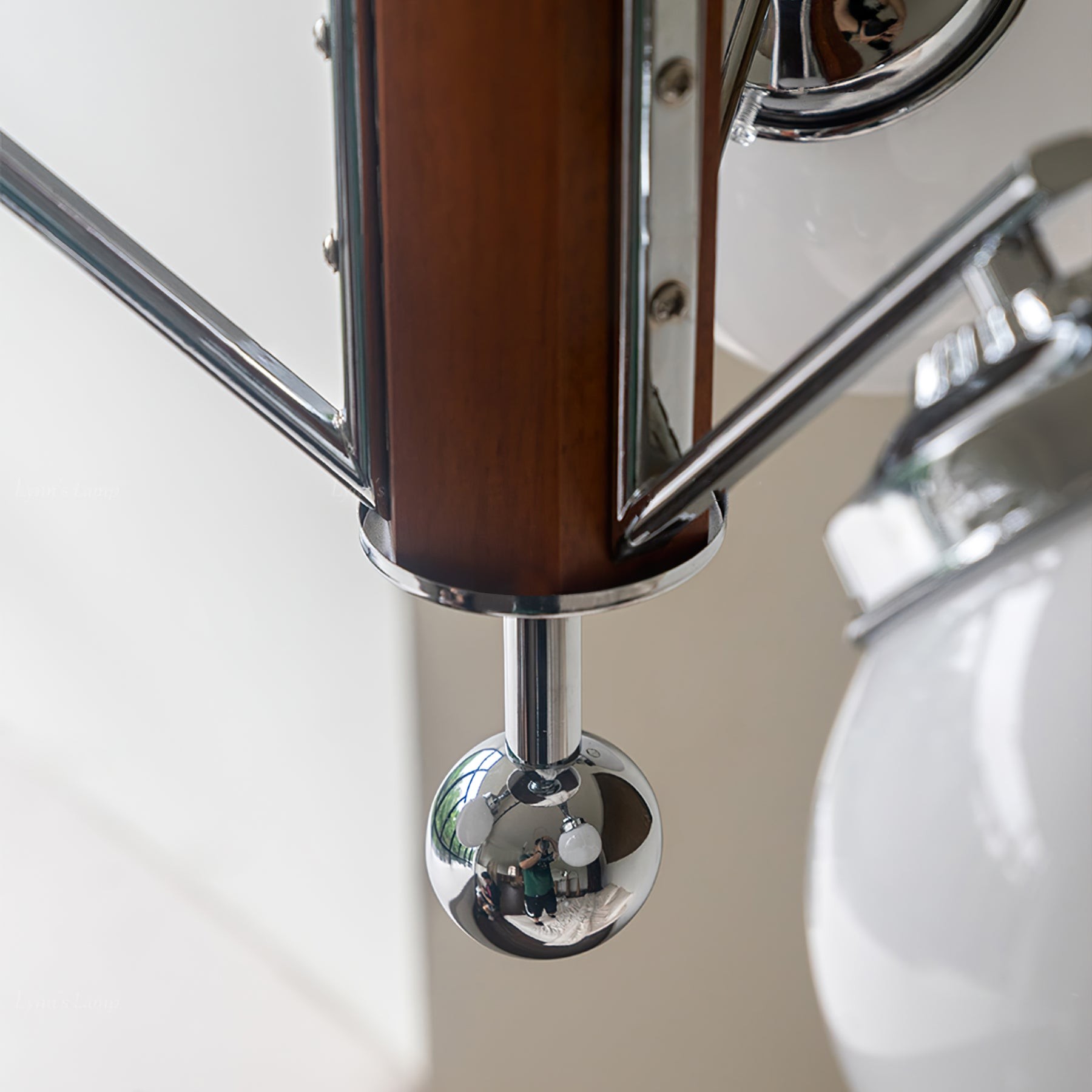 Mid Century Vintage Crème Glazen Kroonluchter HL524