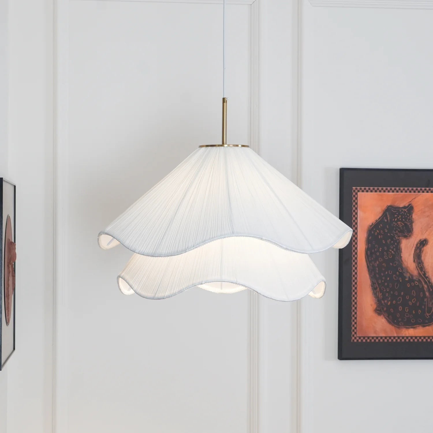 Witte gelaagde plooien hanglamp HL563