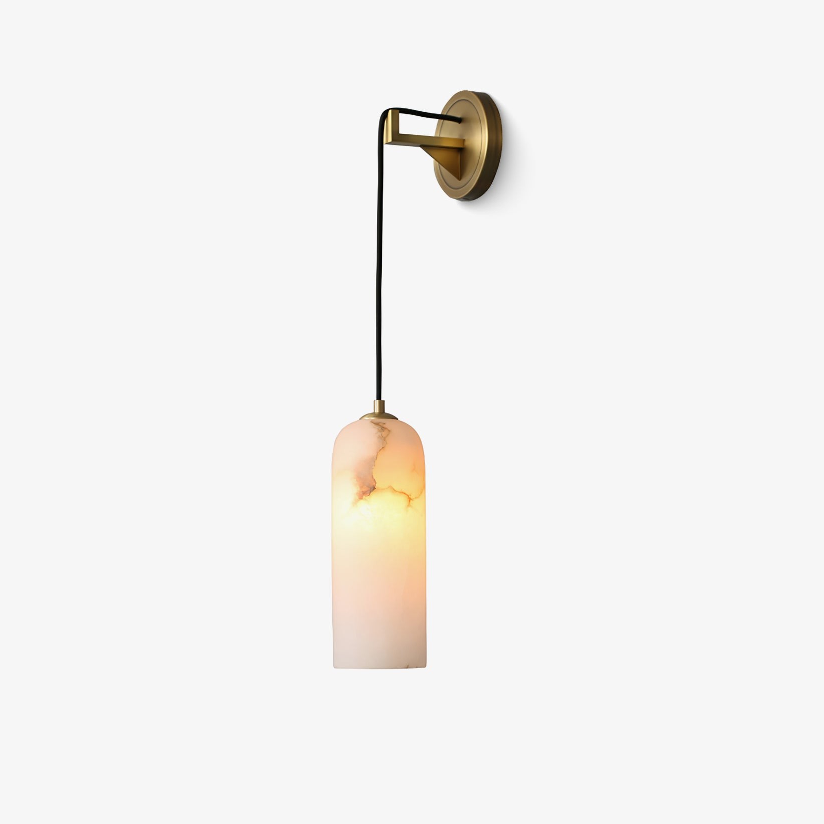 Moderne minimalistische koperen natuurlijke marmeren verstelbare draadwandlamp HL686
