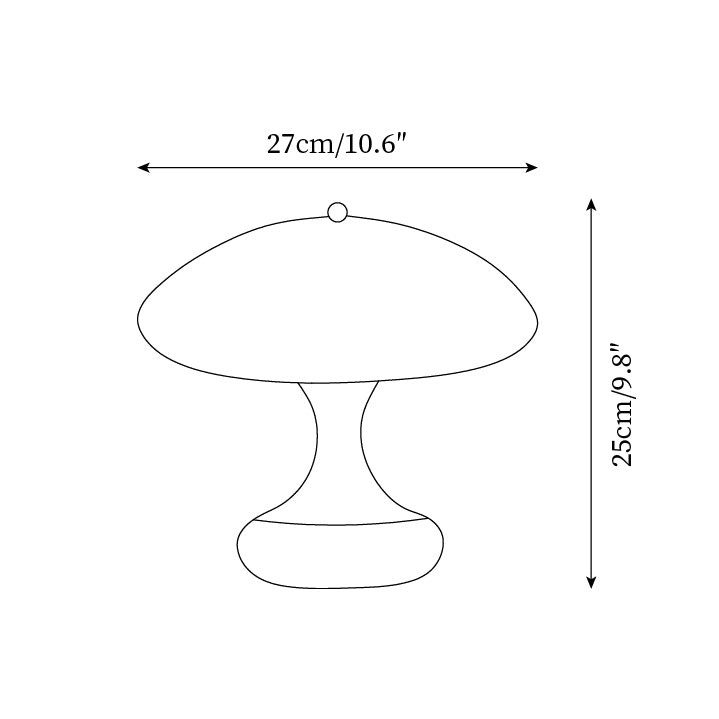 Paddenstoelvormige gebogen tafellamp HL892