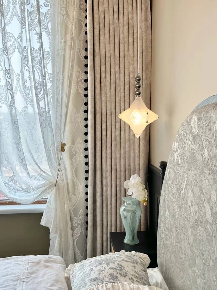 Art Deco Astris Elara Star hanglamp - hanglamp van matglas met geometrische stijl HL1792