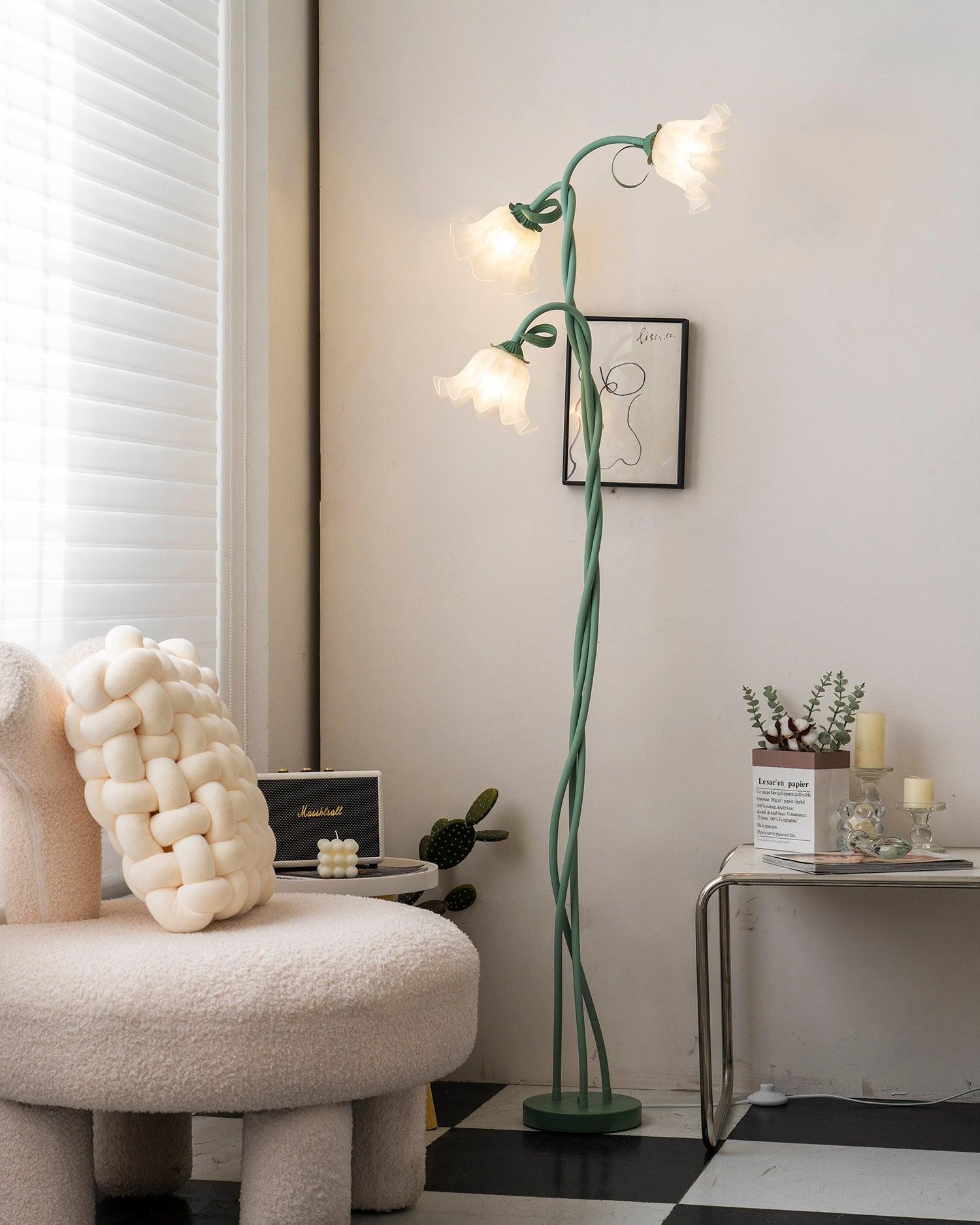 Creatieve multi-kops wikkelbloemvormige vloerlamp HL403