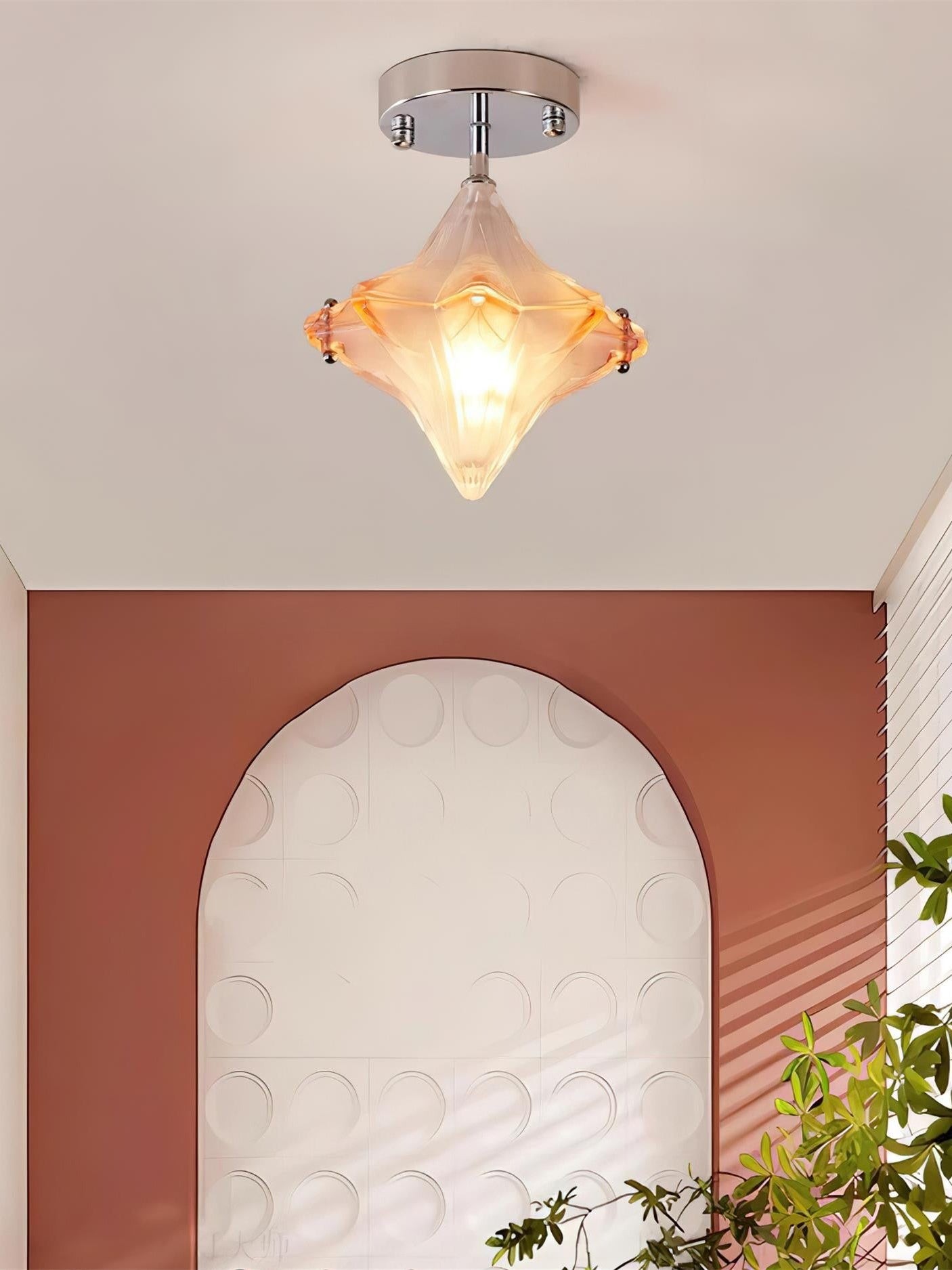 Art Deco Star Plafondlamp - Gematteerd glazen armatuur voor hal en entree - Astris Ceres HL1793