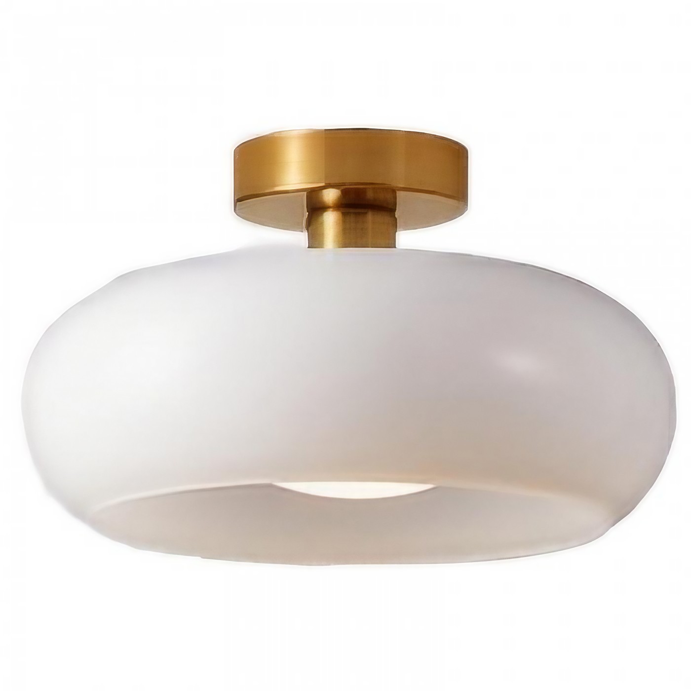 Retro messing schijf Bauhaus glazen plafondlamp HL167