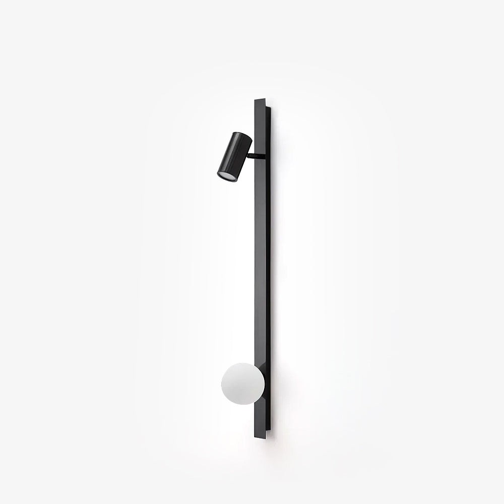Moderne zwarte lineaire wandlamp met lange arm HL1123