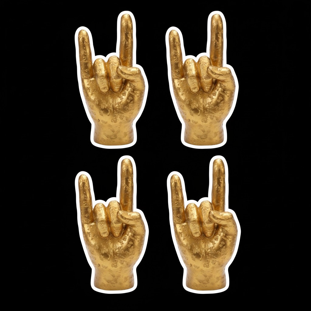 Kickra Rock On Wall Hands Gold Set - Decoratieve wandaccenten voor moderne interieurs HL2525
