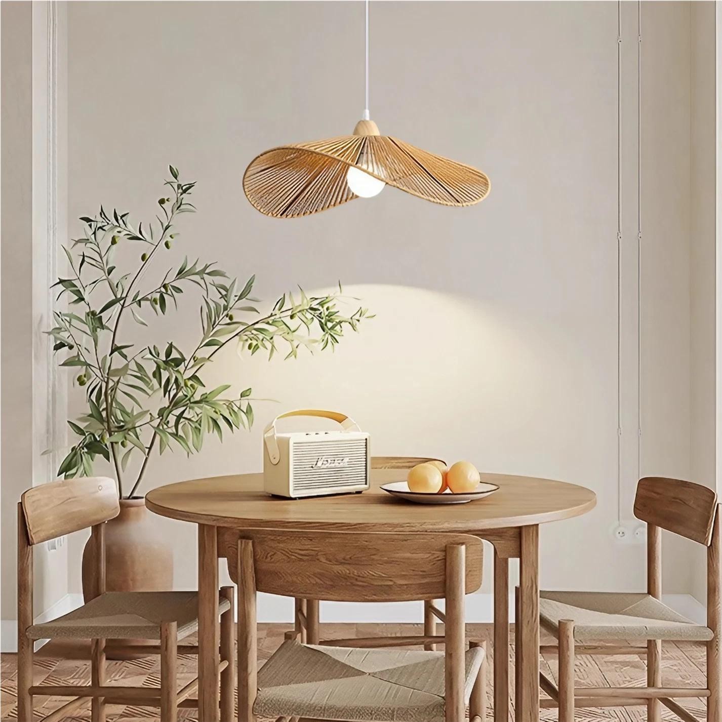 Rustieke Zen Strohoed Rotan Hanglamp HL207