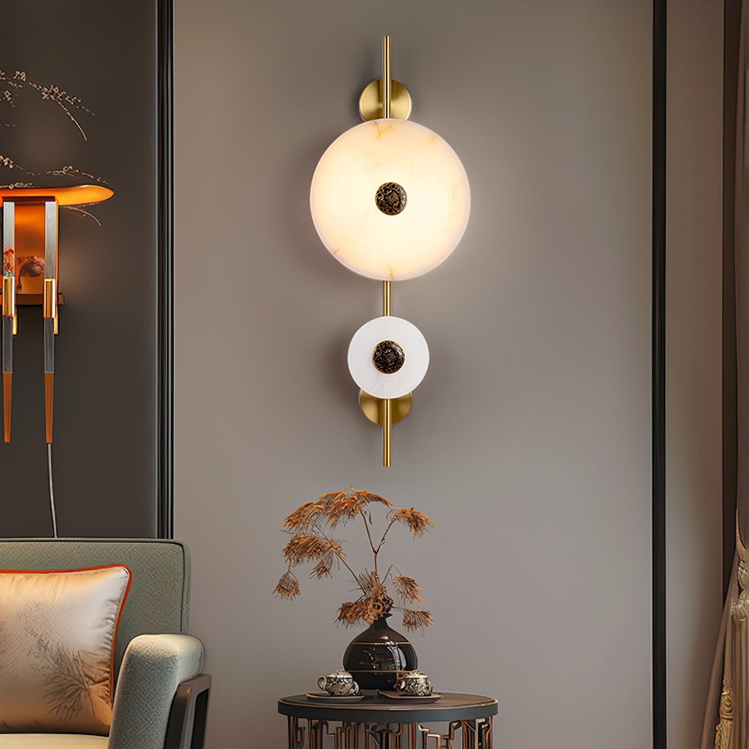 Lichte luxe schijfvormige wandlamp HL346