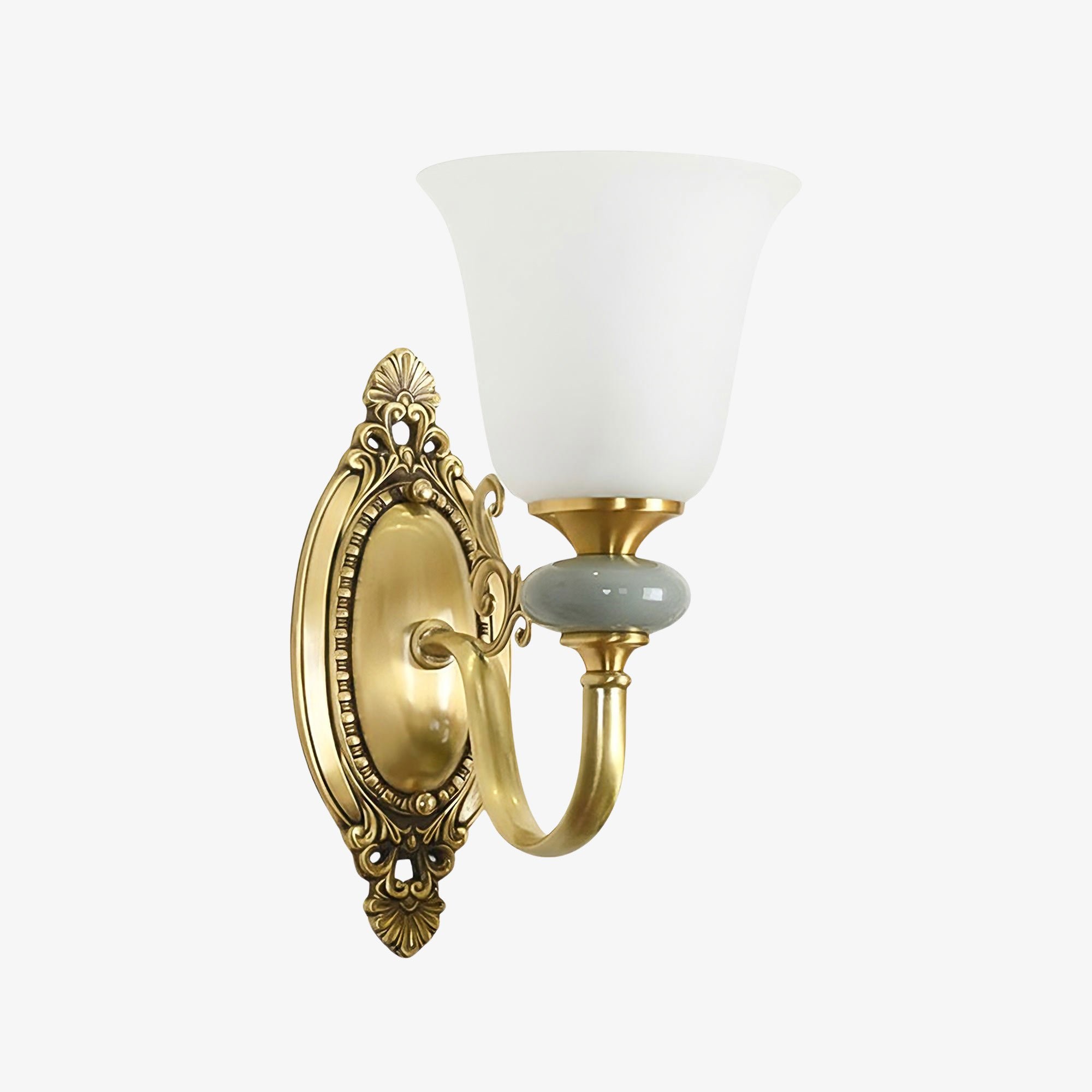 Rowanea keramische wandlamp met stoffen kap en metalen afwerking - Moderne halverlichting in landelijke stijl HL2409