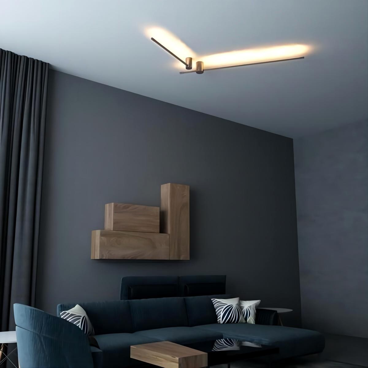 Industriële zwarte lineaire LED wandlamp HL159