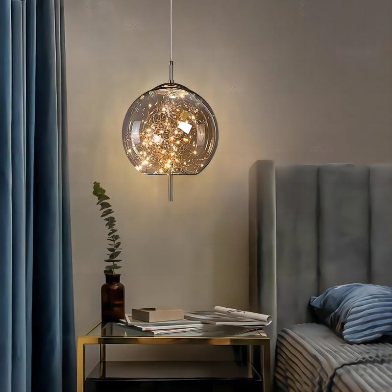 Scandinavische cilindervormige ovale glazen hanglamp HL479