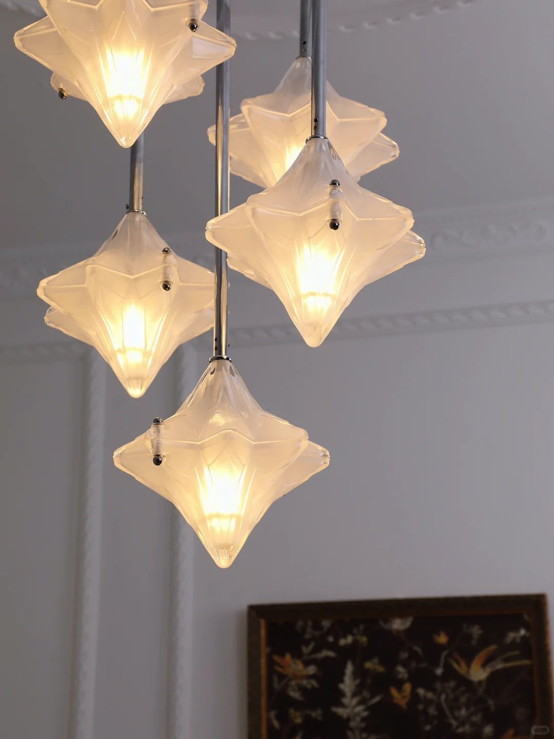 Art Deco Astris Star Kroonluchter - Decoratief armatuur van gematteerd glas voor eetkamer HL1791