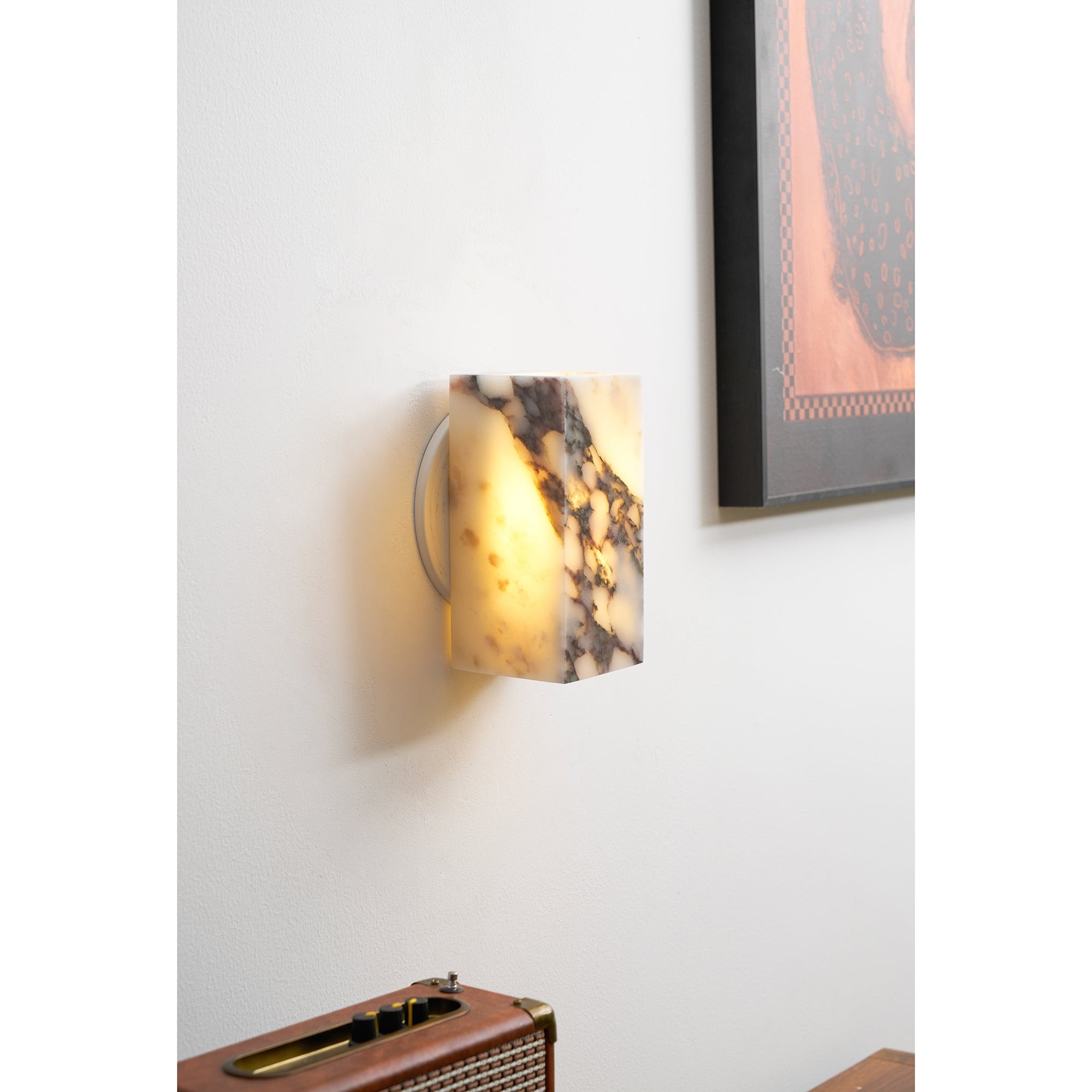 Vierkante marmeren wandlamp HL3178