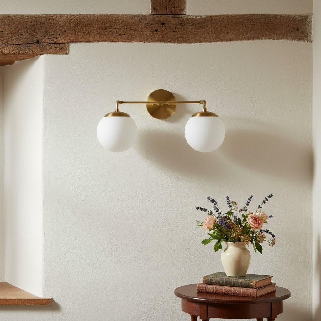 Glorica Glazen Wandlamp - Moderne Vintage Badkamerlamp HL1738