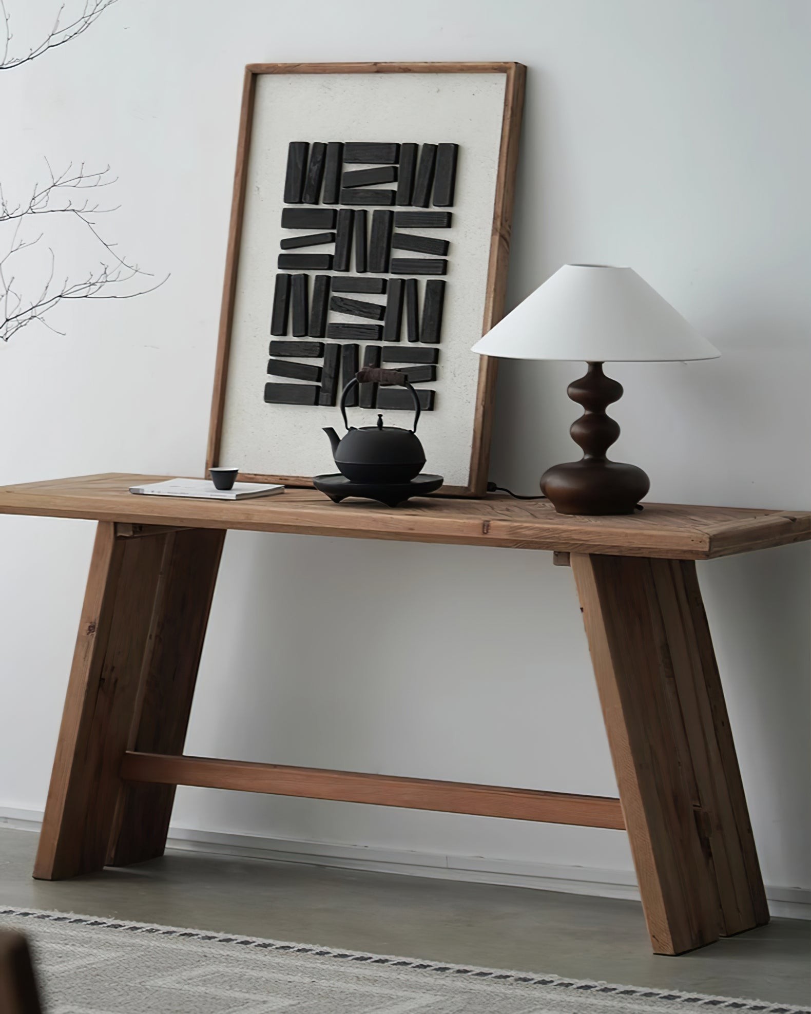 Nordic Retro Massief Houten Tafellamp HL472