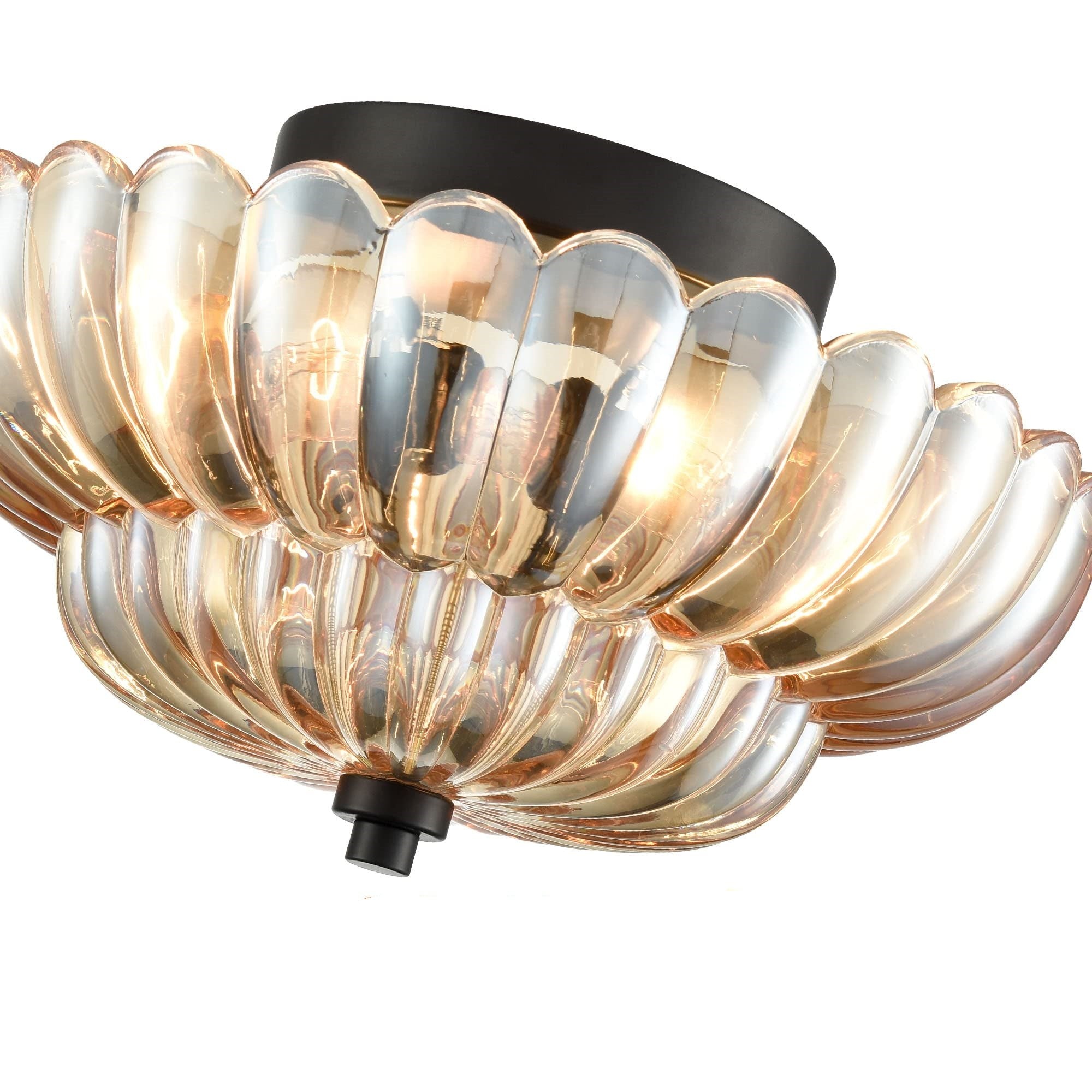 Semi-plafondlamp in parapluvorm, glazen lamp HL945