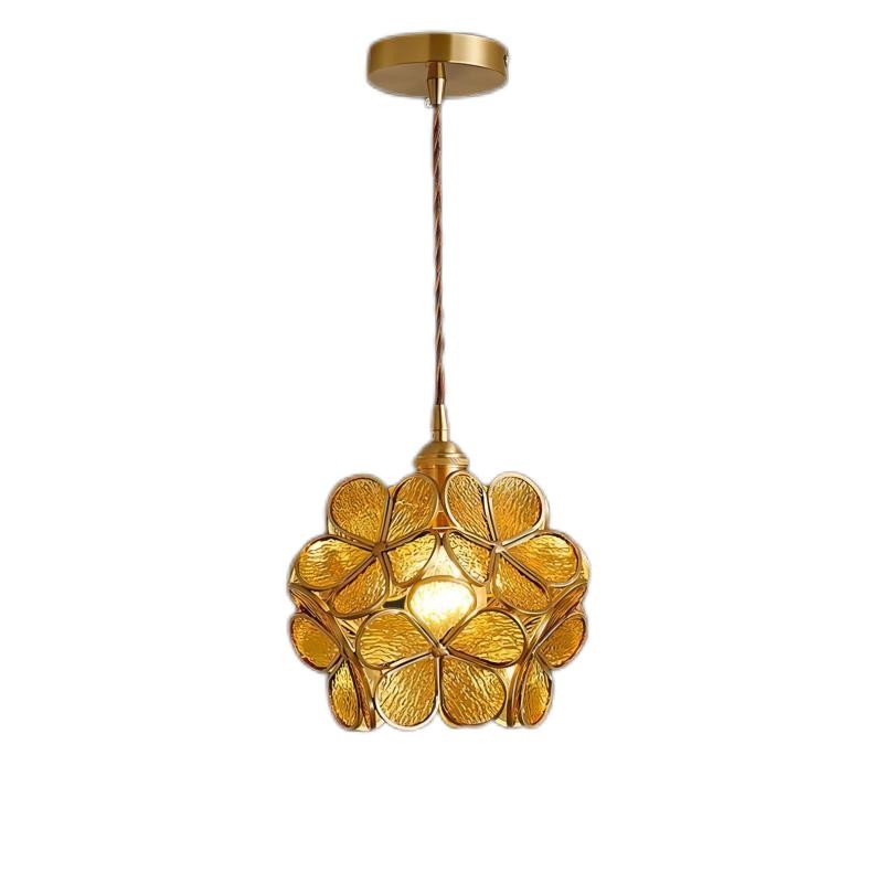 Romantische handgeblazen glazen bloemblad hanglamp HL47