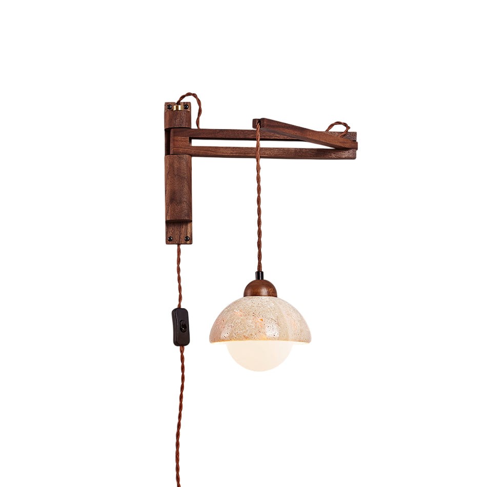 Tia Travertin Wandlamp met zwenkarm en stekker HL3238