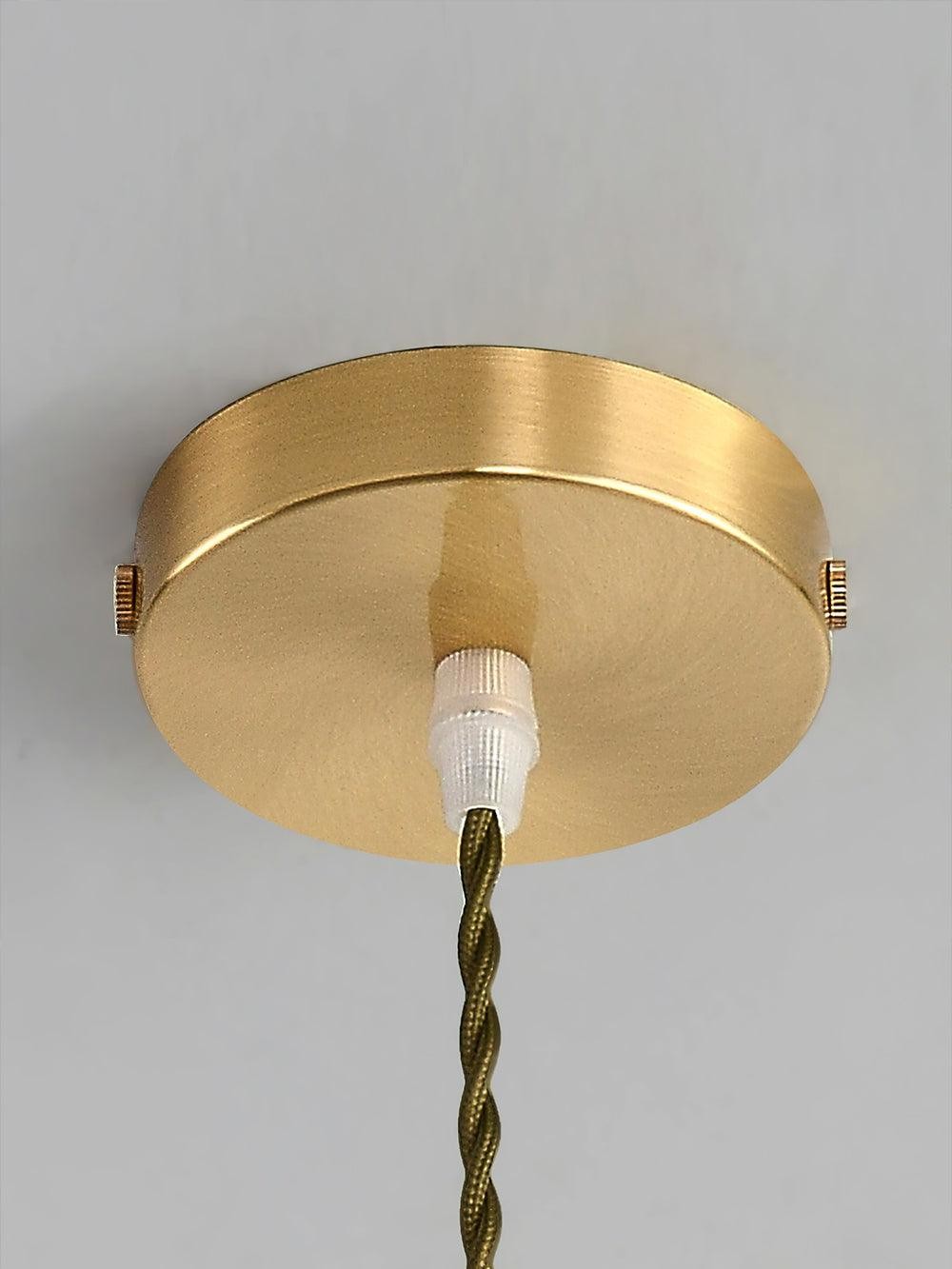 Messing Vintage Helder Glazen Hanglamp HL623