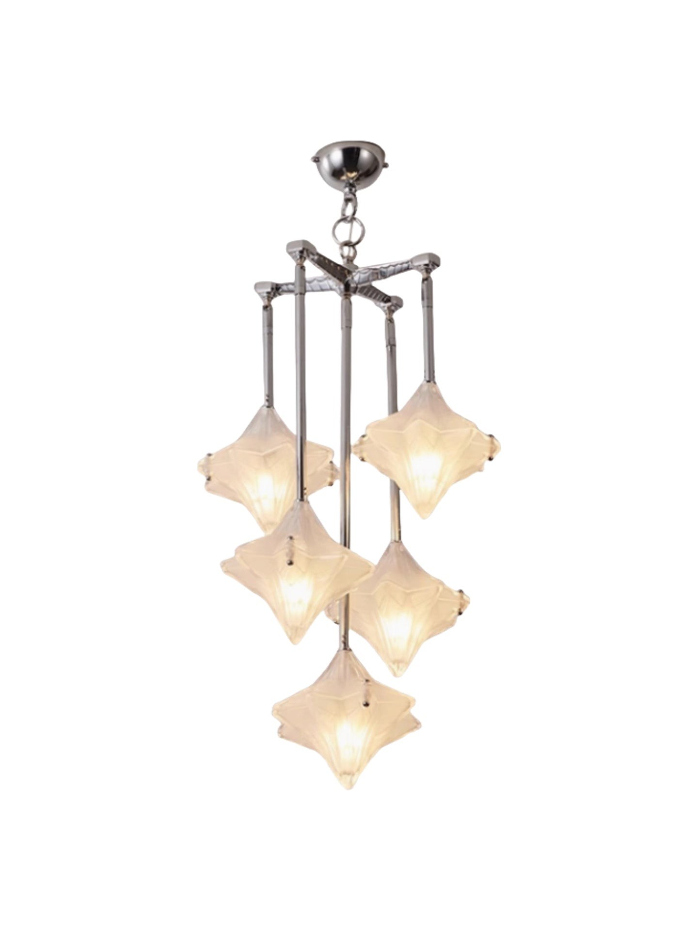 Art Deco Astris Star Kroonluchter - Decoratief armatuur van gematteerd glas voor eetkamer HL1791