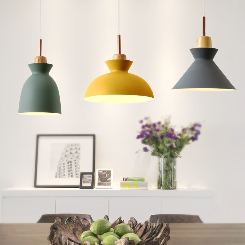 Scandinavische MULTI Metaal Hout Macaroon Hanglamp voor Keuken HL88