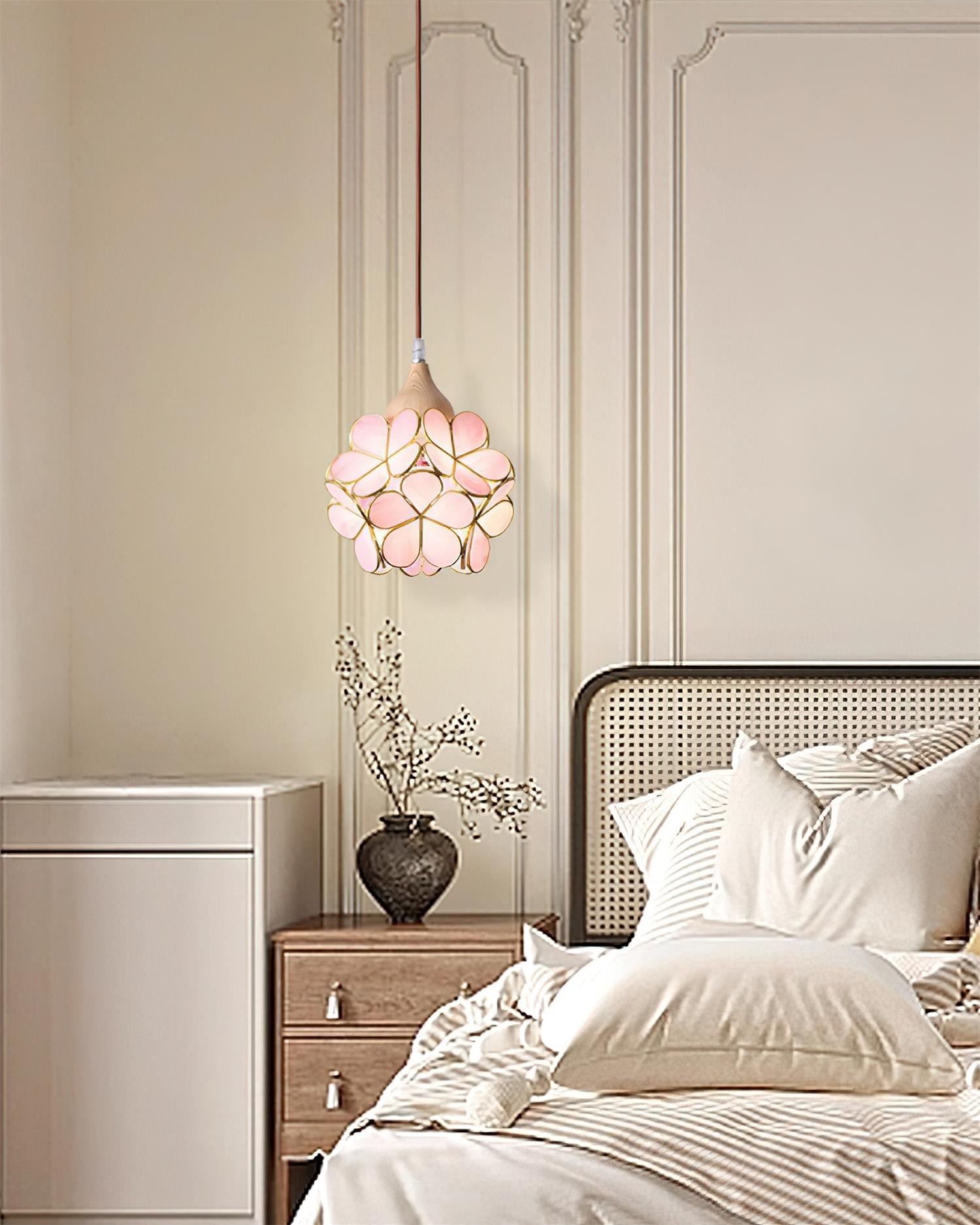 Franse creatieve pastorale stijl bloemen hanglamp HL595