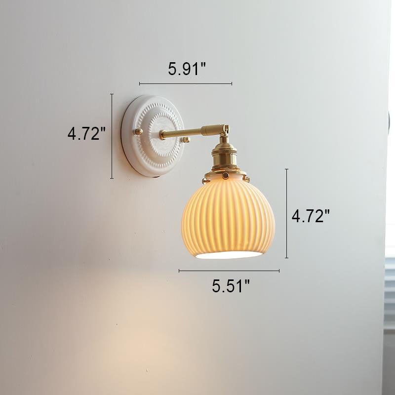 Vintage Japanse keramische messing wandlamp met 1 lamp HL1400