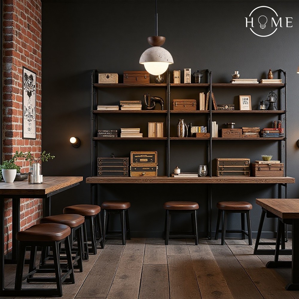 Natuurlijke stenen bolvormige hanglamp HL438