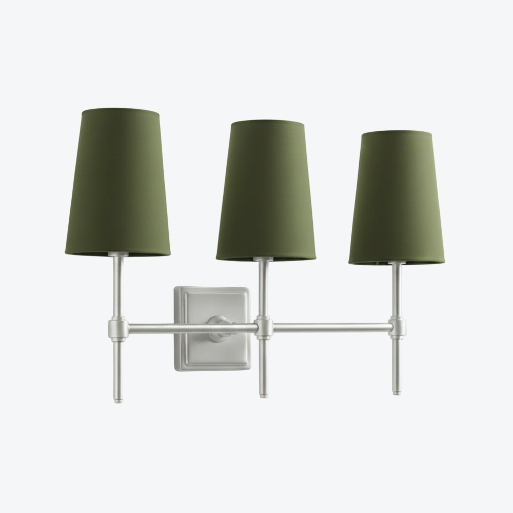 Derlina Witte Linnen Wandlamp – Retro Metalen Verlichtingsarmatuur met Meerdere Hoofden HL1433
