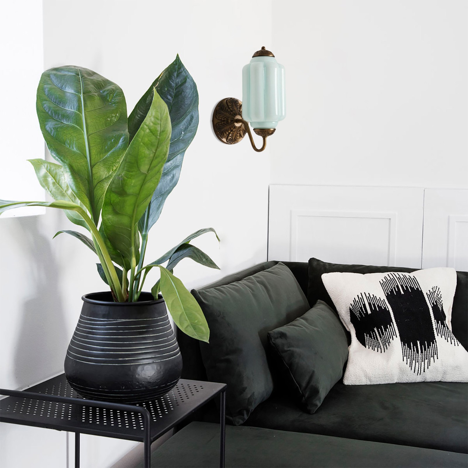Vintage Melkglas Eloise Kandelaar Wandlamp HL844