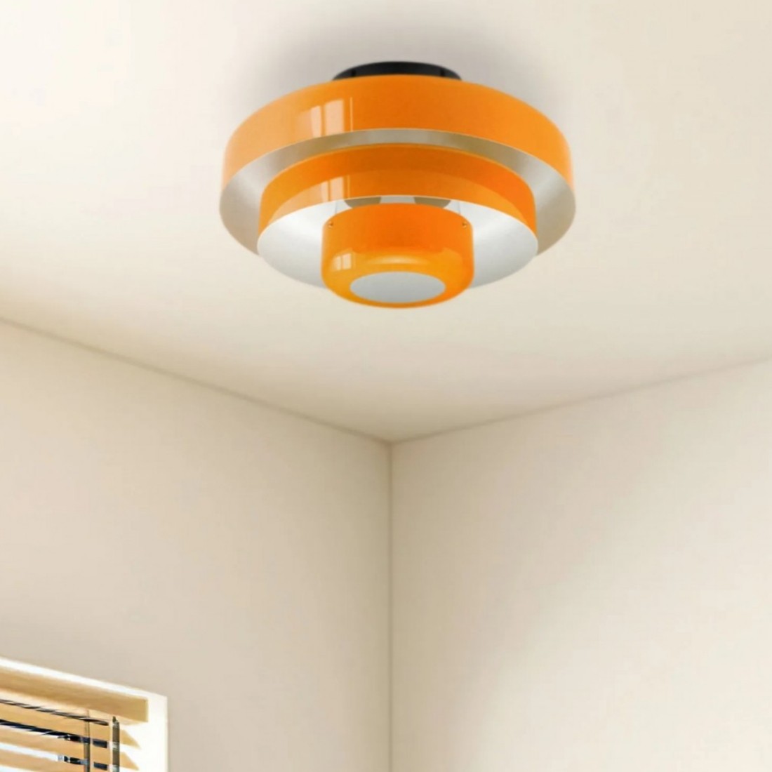 Veleora Bauhaus Drielaagse Plafondlamp - Kleurrijke Metalen Schijflamp HL1843