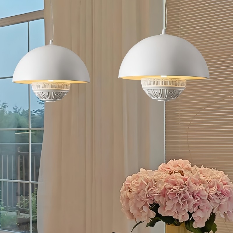 Halfronde metalen hanglamp HL658