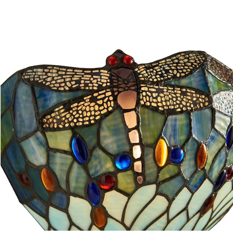 TF Wandlamp met libellenpatroon - Klassiek handgesneden glas-in-lood voor hallen en slaapkamers HL2117