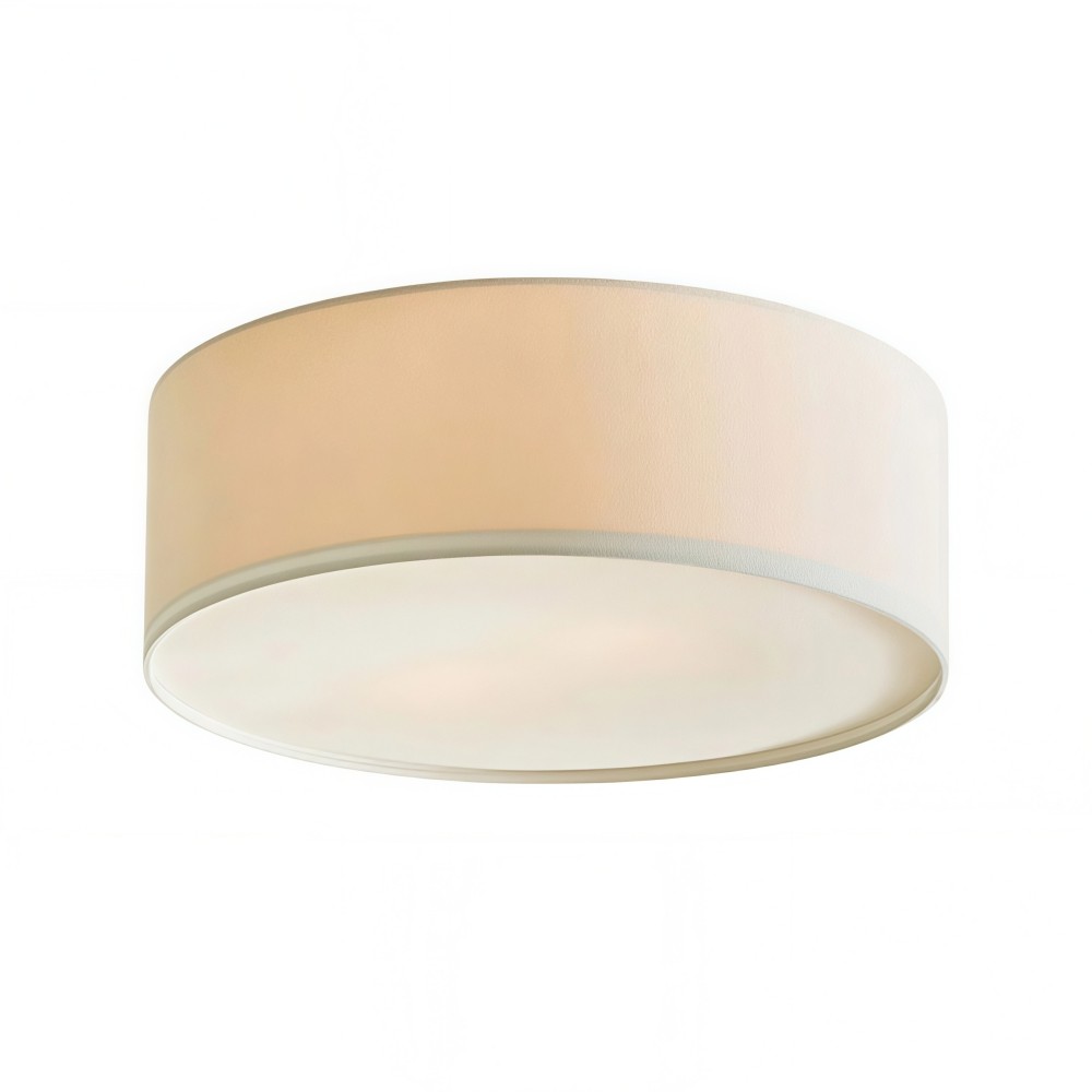 Dumora Linen Drum Plafondlamp - Inbouwarmatuur van ijzer met stoffen kap HL1571